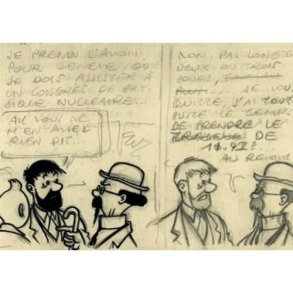 Tintin Postkort - S/H Tournesol, Tintin og Haddock