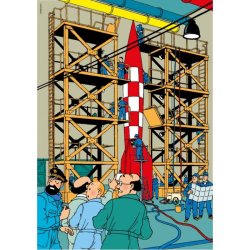Tintin Puslespil - Raket XFLR6 Ved Affyringsramper, 1000 Brikker