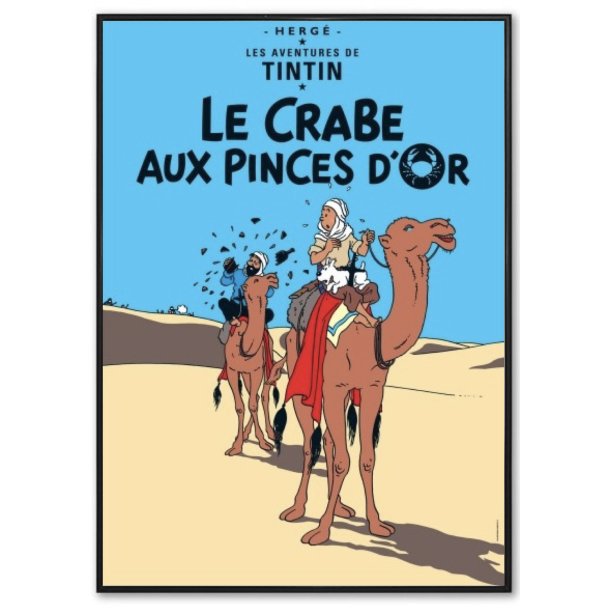 Indrammet Tintin Plakat - Krabben Med De Gyldne Klosakse