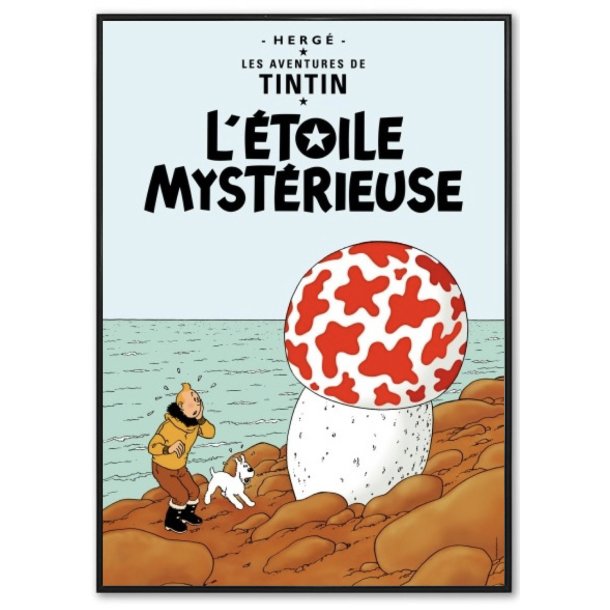 Indrammet Tintin Plakat - Den Mystiske Stjerne