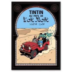 Indrammet Tintin Plakat - Landet Med Det Sorte Guld