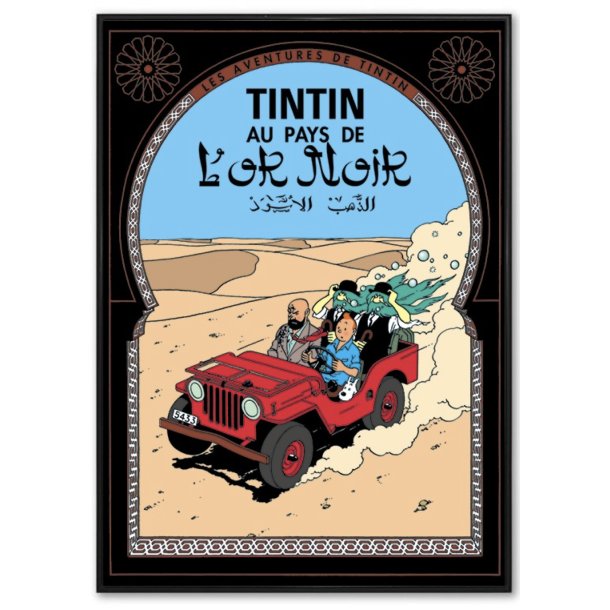 Indrammet Tintin Plakat - Landet Med Det Sorte Guld
