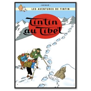 Indrammet Tintin Plakat - Tintin I Tibet