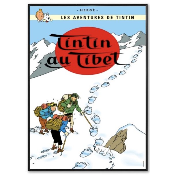 Indrammet Tintin Plakat - Tintin I Tibet