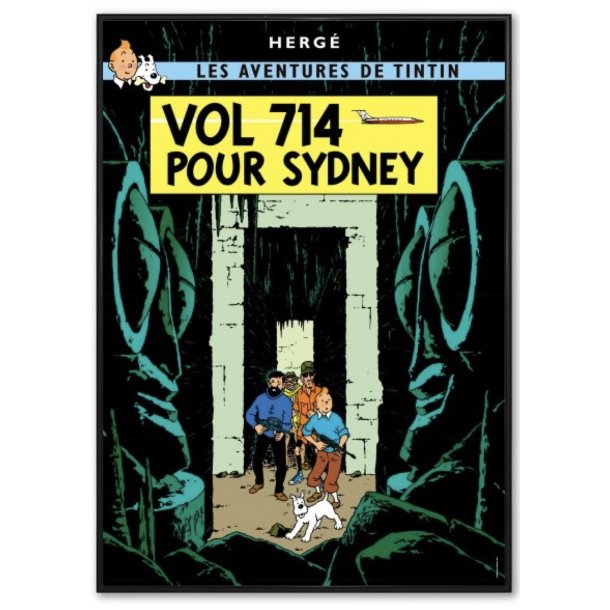 Indrammet Tintin Plakat - Rute 714 Til Sidney
