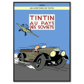 Indrammet Tintin Plakat - Tintin I Sovjet (Alternativ Version)