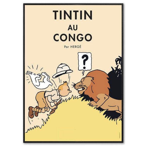 Indrammet Tintin Plakat - Tintin I Congo (Alternativ Version)