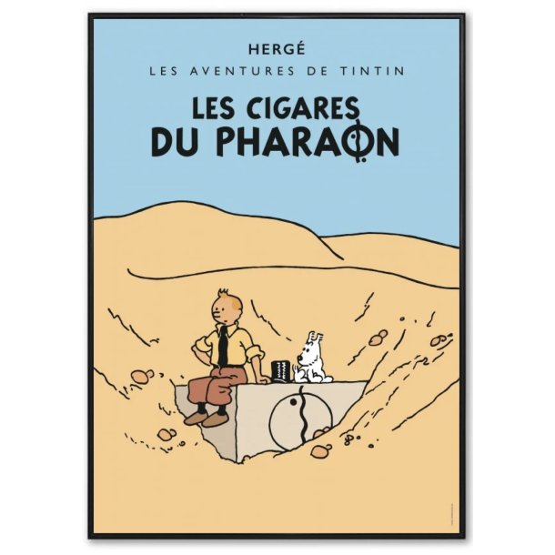 Indrammet Tintin Plakat - Faraos Cigar (Alternativ Version)