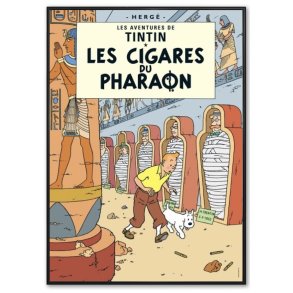 Indrammet Tintin Plakat - Faraos Cigar