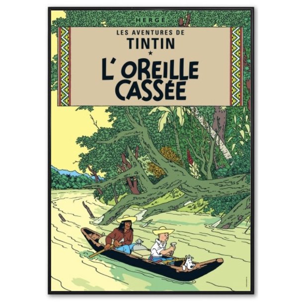 Indrammet Tintin Plakat - Det Knuste re