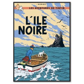 Indrammet Tintin Plakat - Den Sorte 