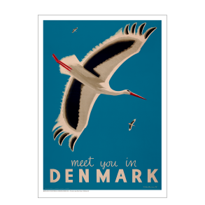 Retro Vintage Plakat - Meet You in Denmark, Sikker Hansen