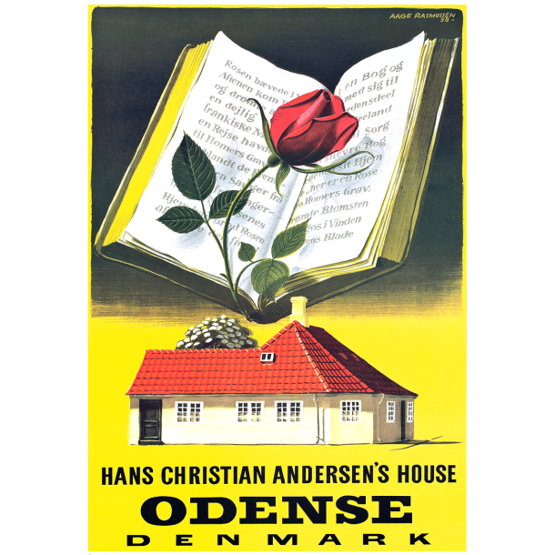 Retro Vintage Plakat - Odense, H. C. Andersen's house - Aage Rasmussen