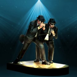 The Blues Brothers: Elwood and Jake Singing the Blues 1:10 Scale PVC Statue