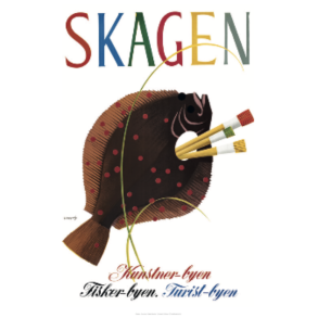 Retro Vintage Plakat - Skagen, Kunstner-byen, Fisker-byen, Turist-byen, Viggo Vagnby
