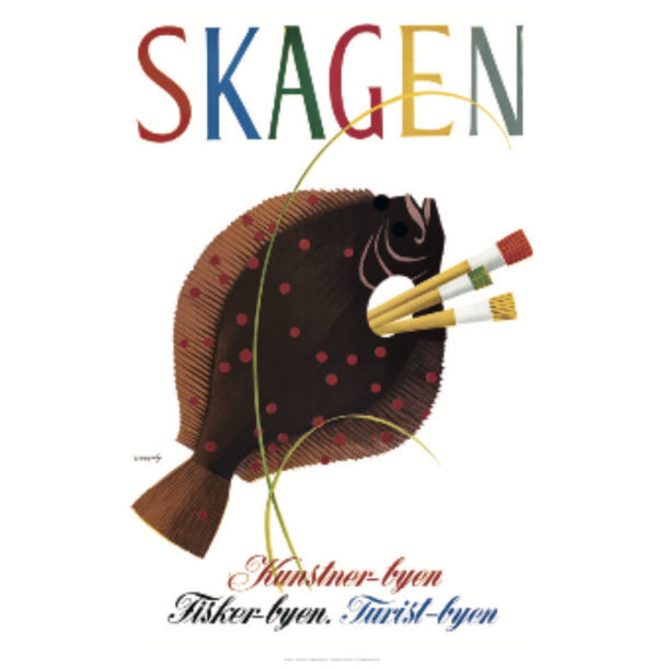 Retro Plakat - Skagen, Kunstner-byen, Fisker-byen, Turist-byen