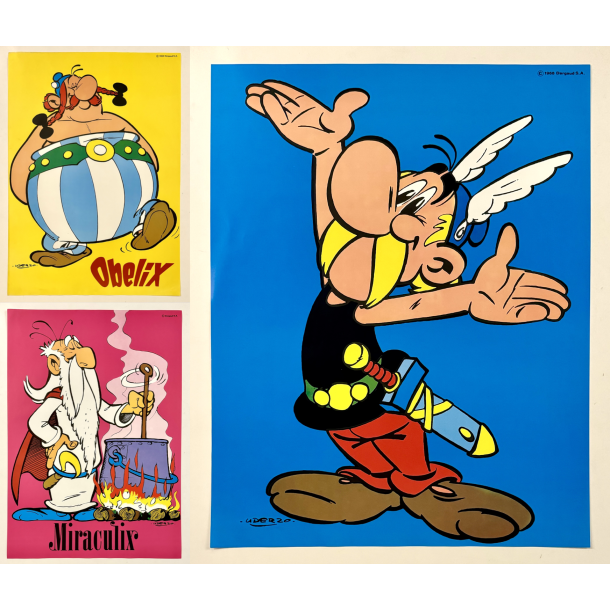 3 stk Originale Asterix Plakater 1968