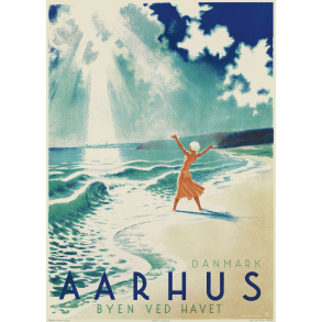 Retro Vintage Plakat - Aarhus, Byen Ved Havet Plakat, Henrik Hansen