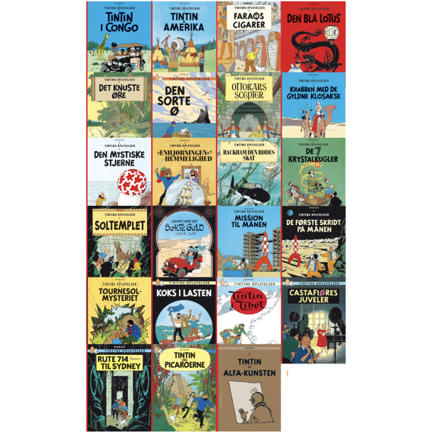 Pakketilbud - 23 Tintin Album(Alfa-kunsten) - Softcover