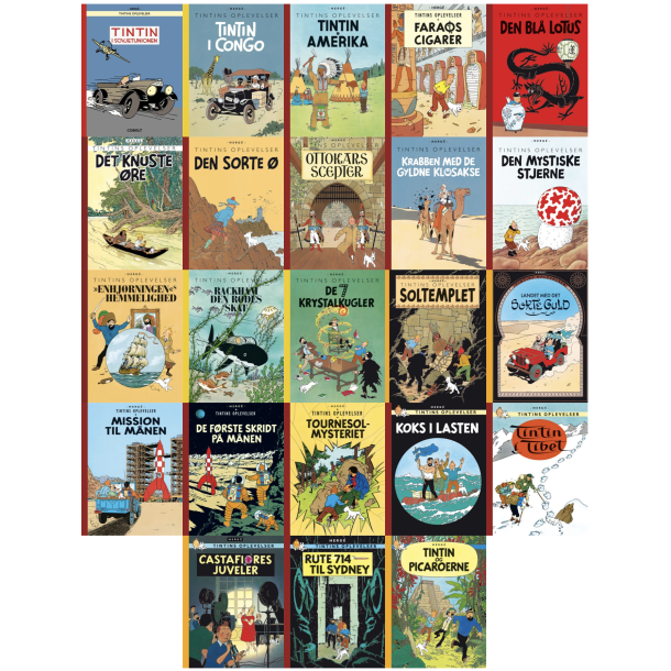 Pakketilbud - 23 Tintin Album(Sovjet i Farver) - Retroudgave