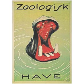 Retro Vintage  Plakat - Zoologisk Have - Flodhest - Sven Brasch