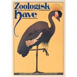 Retro Vintage Plakat - Zoologisk Have - Trane