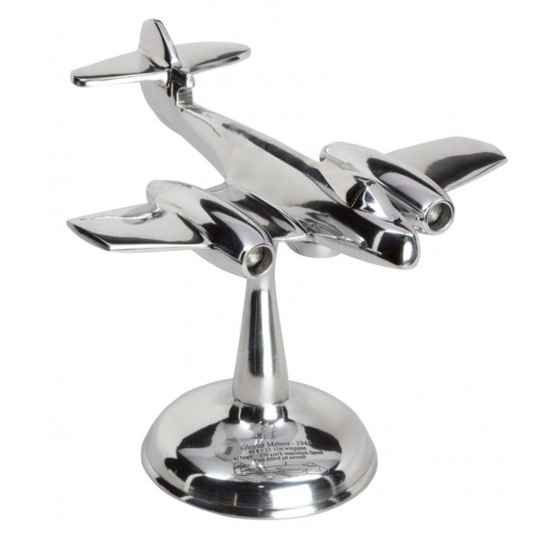 Modelfly - Gloster Meteor 1945 - Dekorativ Jetjager I Poleret Aluminium
