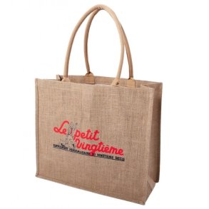 Tintin Stofpose i Jutestof - Le Petit Vingti�me, R�d m/lang Hank 