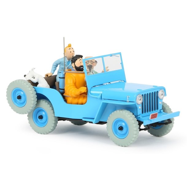 Tintin Bil - Blue Willys Jeep