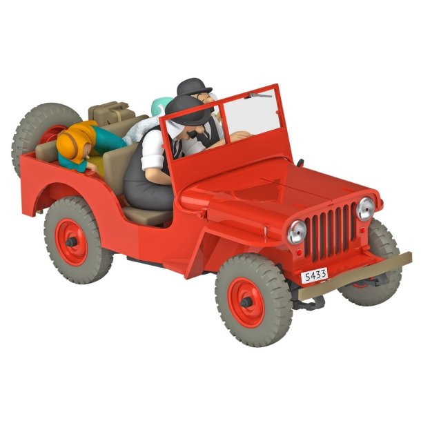 Tintin Bil - Rd Jeep Willys med Dupond og Dupont