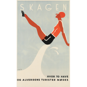 Retro Vintage Plakat - Skagen, Hvor To Have Og Alverdens Turister Mdes, Viggo Vagnby 