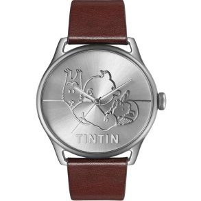 Klassisk Tintin i Sovjet, i bil. Slv med brun rem - Large