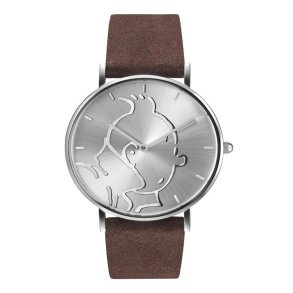  Tintin portr�t s�lv med brun rem - Small