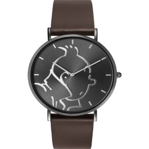 Tintin portr�t sort med brun rem - Large