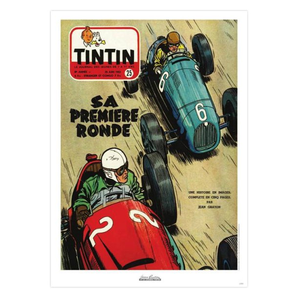 J. Graton &amp; Le Journal Tintin 1953 N25 Plakat - 50 x 70 cm