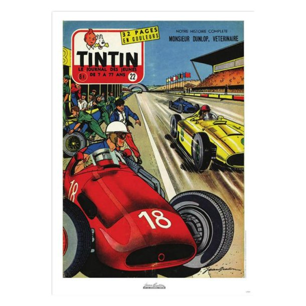 J. Graton &amp; Le Journal Tintin 1957 N22 Plakat - 50 x 70 cm