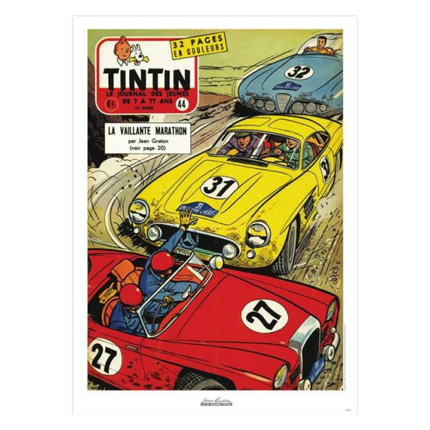 J. Graton &amp; Le Journal Tintin 1957 N44 Plakat - 50 x 70 cm