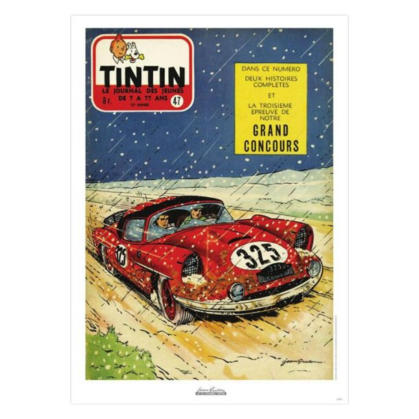 J. Graton &amp; Le Journal Tintin 1957 N47 Plakat - 50 x 70 cm