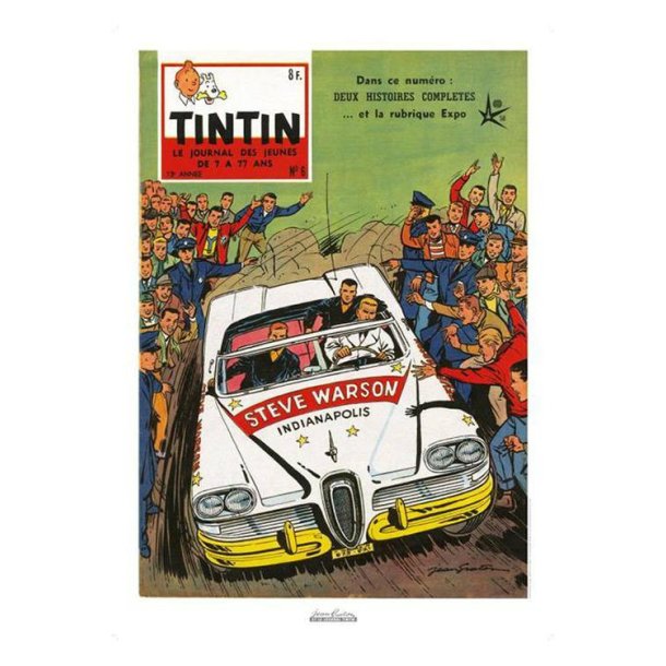 J. Graton & Le Journal Tintin 1958 N°06 Plakat 50 x 70 cm - Plakater - Tintin-butik.dk