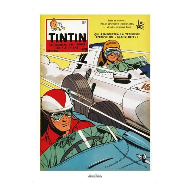 J. Graton &amp; Le Journal Tintin 1958 N26 Plakat - 50 x 70 cm