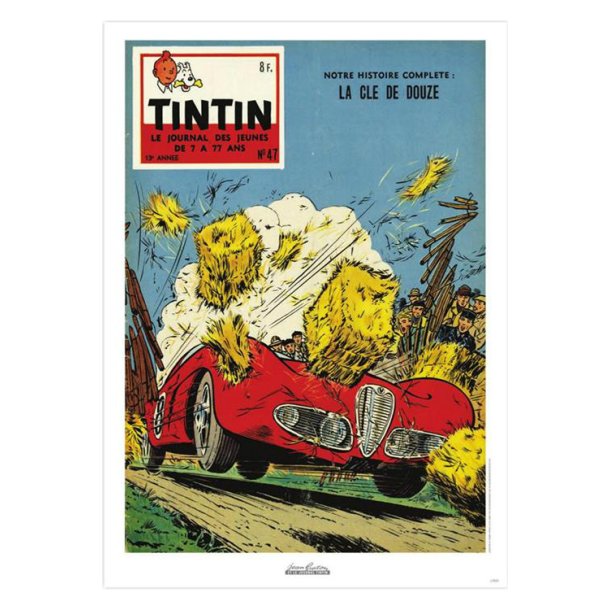 J. & Le Journal Tintin 1958 N°47 Plakat - 50 x 70 cm - Plakater - Tintin-butik.dk