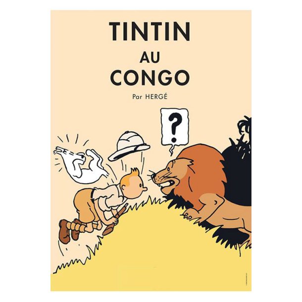 Tintin Plakat - Tintin i Congo (original udgave)