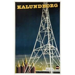 Retro Plakat - Kalundborg - 62,5x100cm, Aage Rasmussen