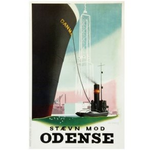 Retro Plakat - Stvn mod Odense - 62,5x100cm, Aage Rasmussen
