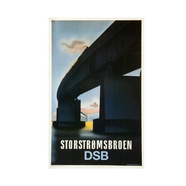 Retro Plakat - DSB "Storstrmsbroen" - 61,5x100cm