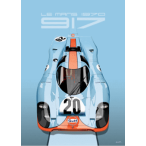Porsche 917  Plakat - GULF - 50x70 cm -  Bl