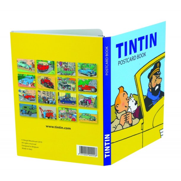 Tintin Postkort Bog - 16 stk Tintin Biler