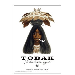 Retro Vintage Plakat - Tobak For den Krsne Ryger, Sikker Hansen 