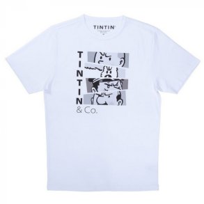 Tintin T-Shirt - Tintin & Co - Hvid Med Sort Tryk