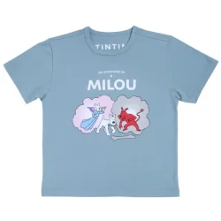 Tintin T-Shirt - Terry Engel Og Djvel - Lys Bl